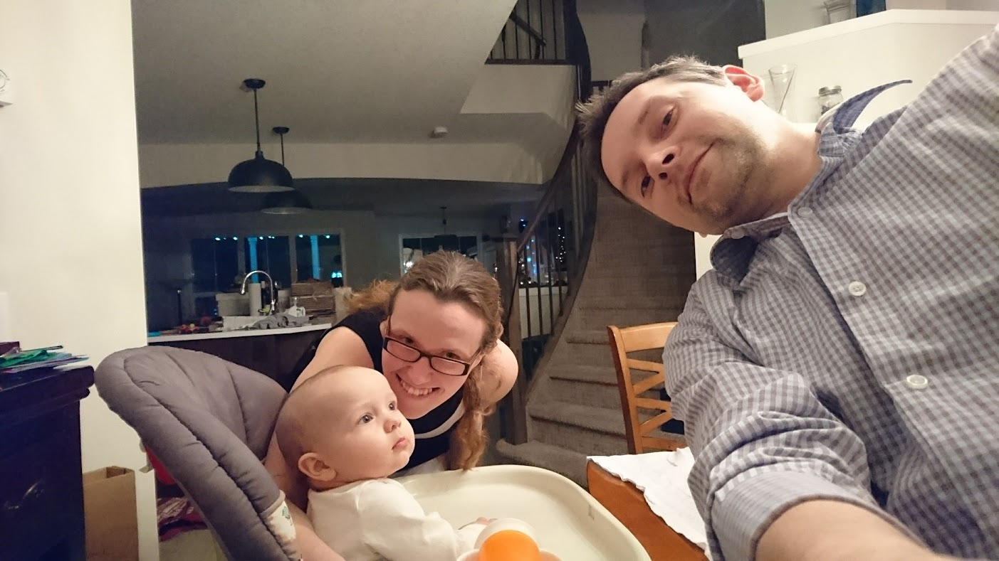 Tim and his family shortly after arriving in Calgary