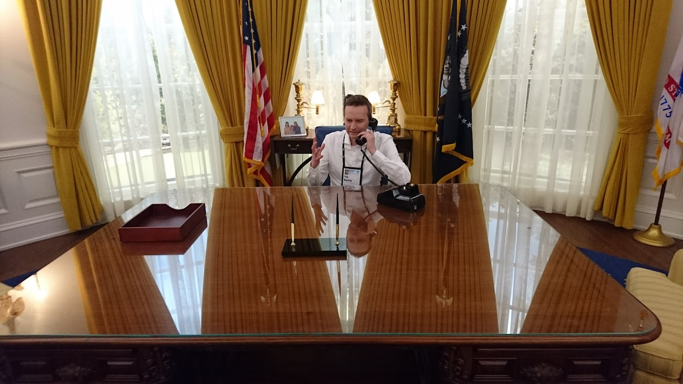 Tim at the White House, looking presidential